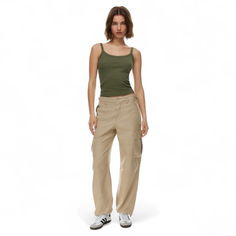 Aritzia Tna Supply Cargo Pants | Neutral Baggy Fit Mid Rise Y2K 90s‎ Grunge Sz 4